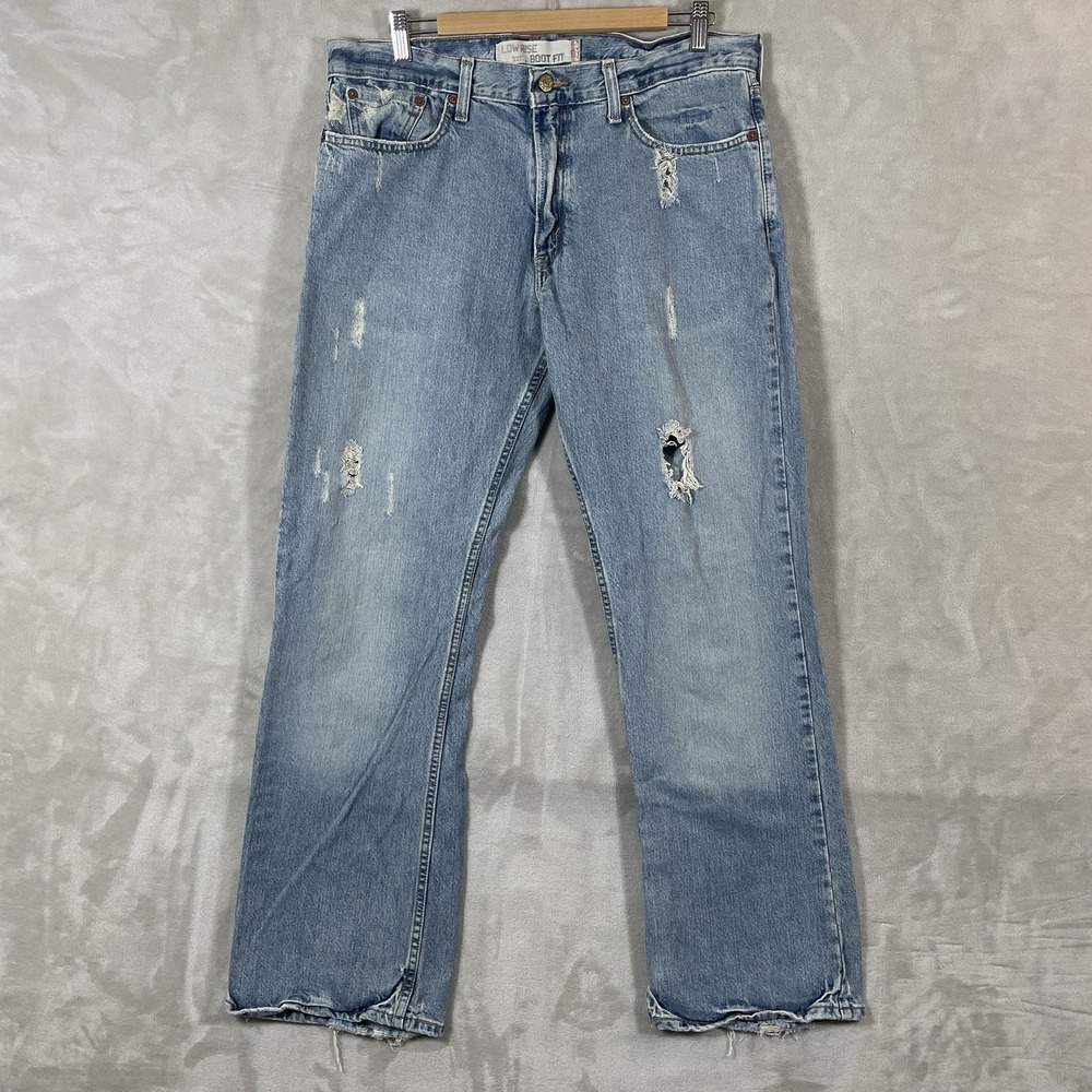 Vtg Levis 527 Jeans Mens 36x32 Distressed Faded Y2K 2000s 2005 Low Rise Boot Fit